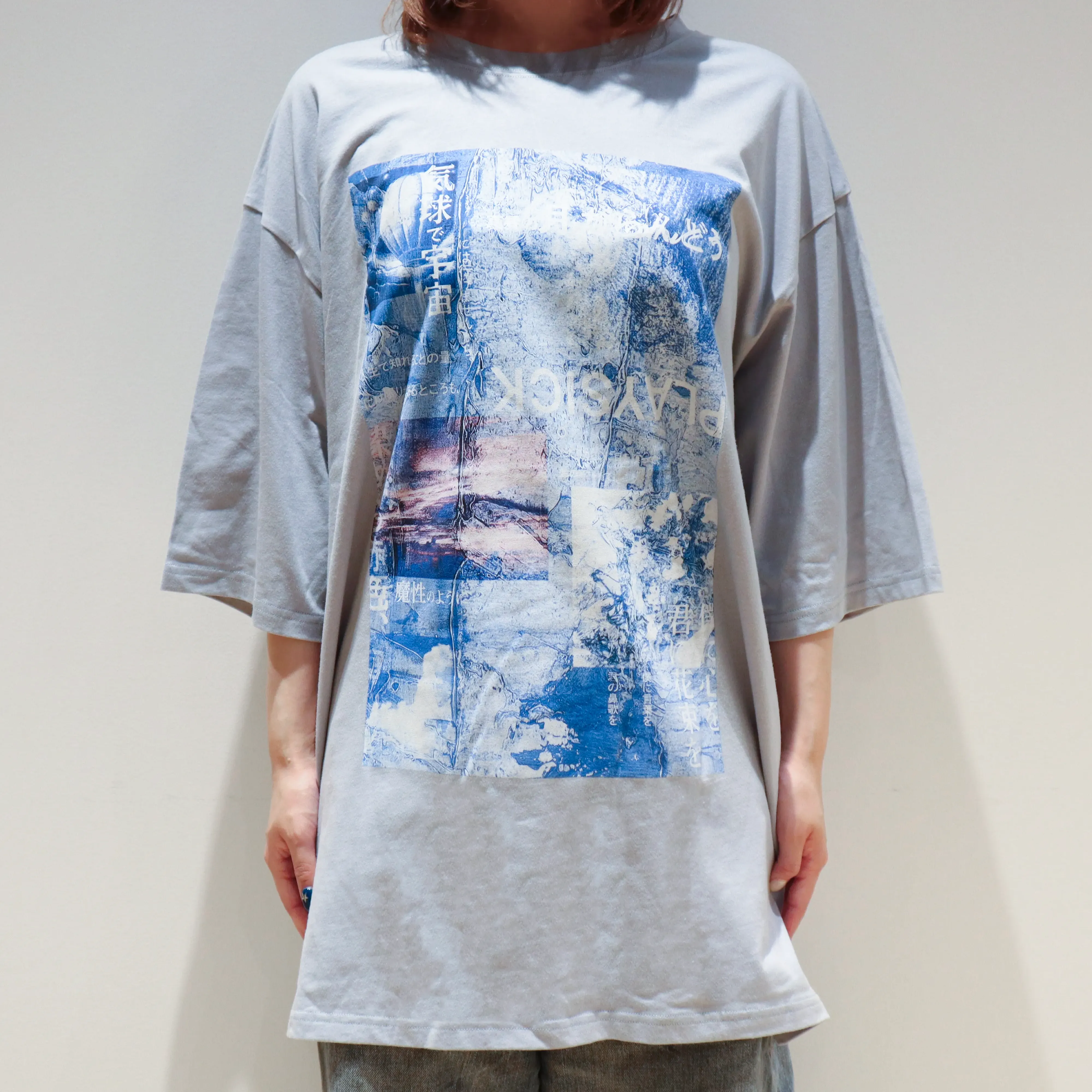 二人称展 Tシャツ C Blue Gray